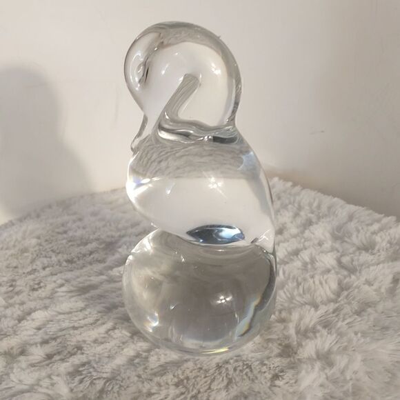 Art Glass Sleeping Swan Paperweight - Picture 1 of 6